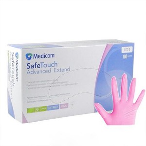 Рукавички нітрілові текстуровані без пудри Safe Touch Advanced Колір: Рожевий S (po-3,6g) 100 шт