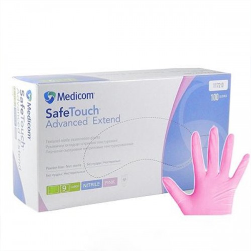 Рукавички нітрілові текстуровані без пудри Safe Touch Advanced Колір: Рожевий S (po-3,6g) 100 шт Рукавички нітрілові текстуровані без пудри Safe Touch Advanced Колір: Рожевий S (po-3,6g) 100 шт