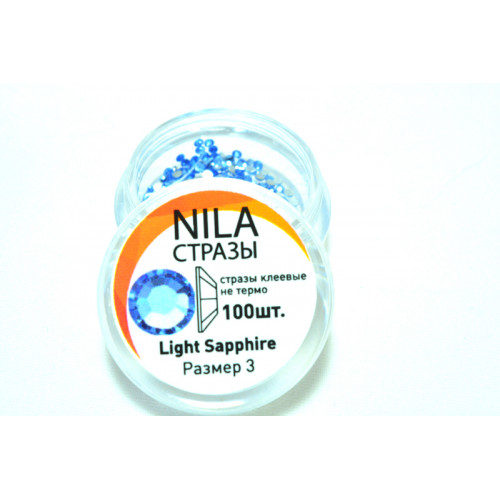 Стрази Nila SS3 Light Sapphire 100 шт