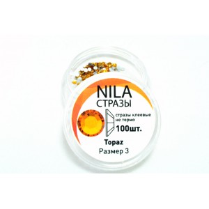 Стрази Nila SS3 Topaz 100 шт