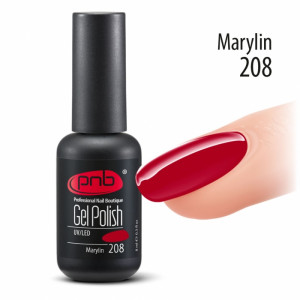 Гель-лак PNB 8 мл № 208 Marylin червоний класичний