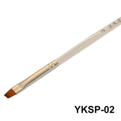 Кисть для геля скошенная  деревянная  ручка YKSD-02 Yre