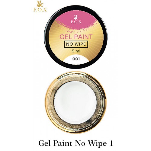 Гель-фарба без липкого шару Fox Gel paint No Wipe  5 мл 001 Біла