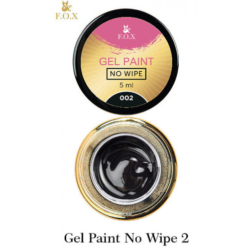 Гель-фарба без липкого шару Fox Gel paint No Wipe  5 мл 002 Чорна