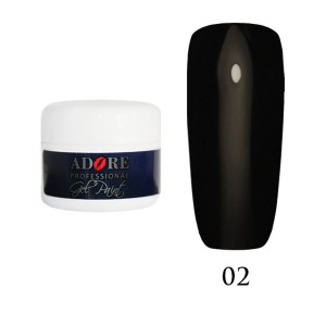 Гель-фарба без липкого шару Adore № 02 Чорна 5 мл